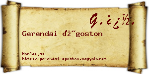 Gerendai Ágoston névjegykártya